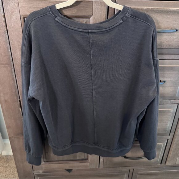 Athleta Sundown Sweatshirt 2.0 Dark Gray Medium Long Sleeve Crewneck Relaxed Fit - Picture 2 of 7